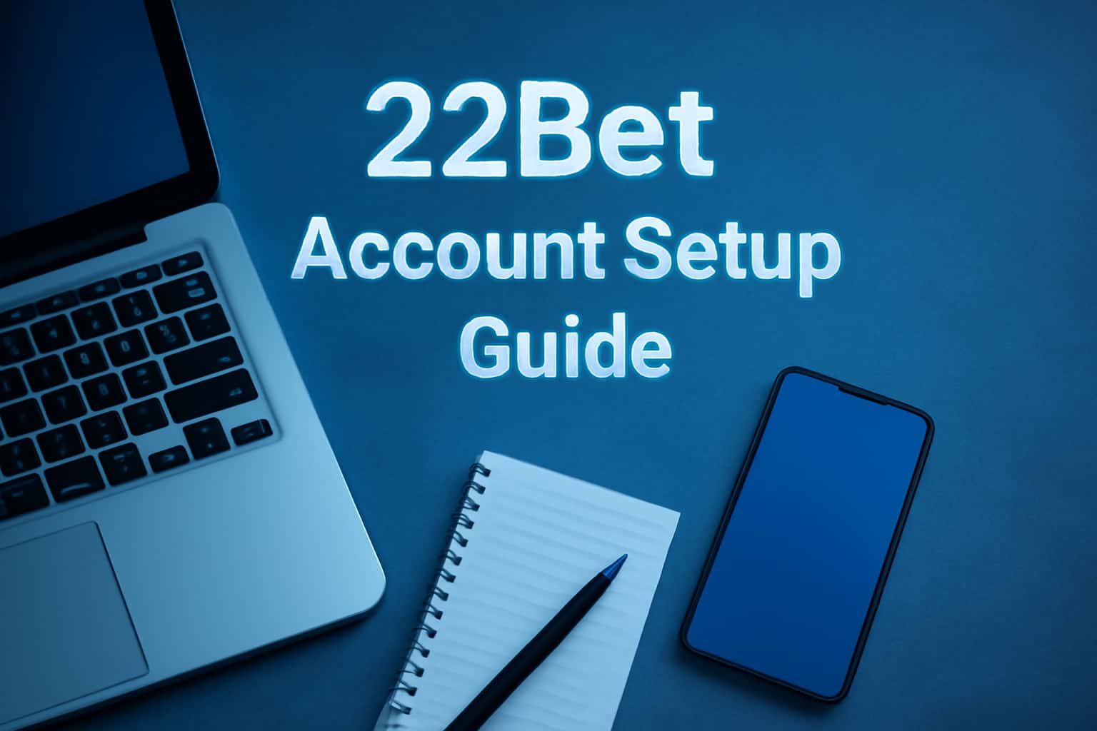 Visual representation of the 22 Bet Account Setup process.