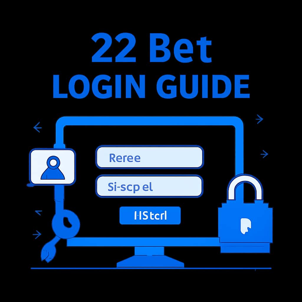 An educational diagram outlining the 22 Bet login steps.