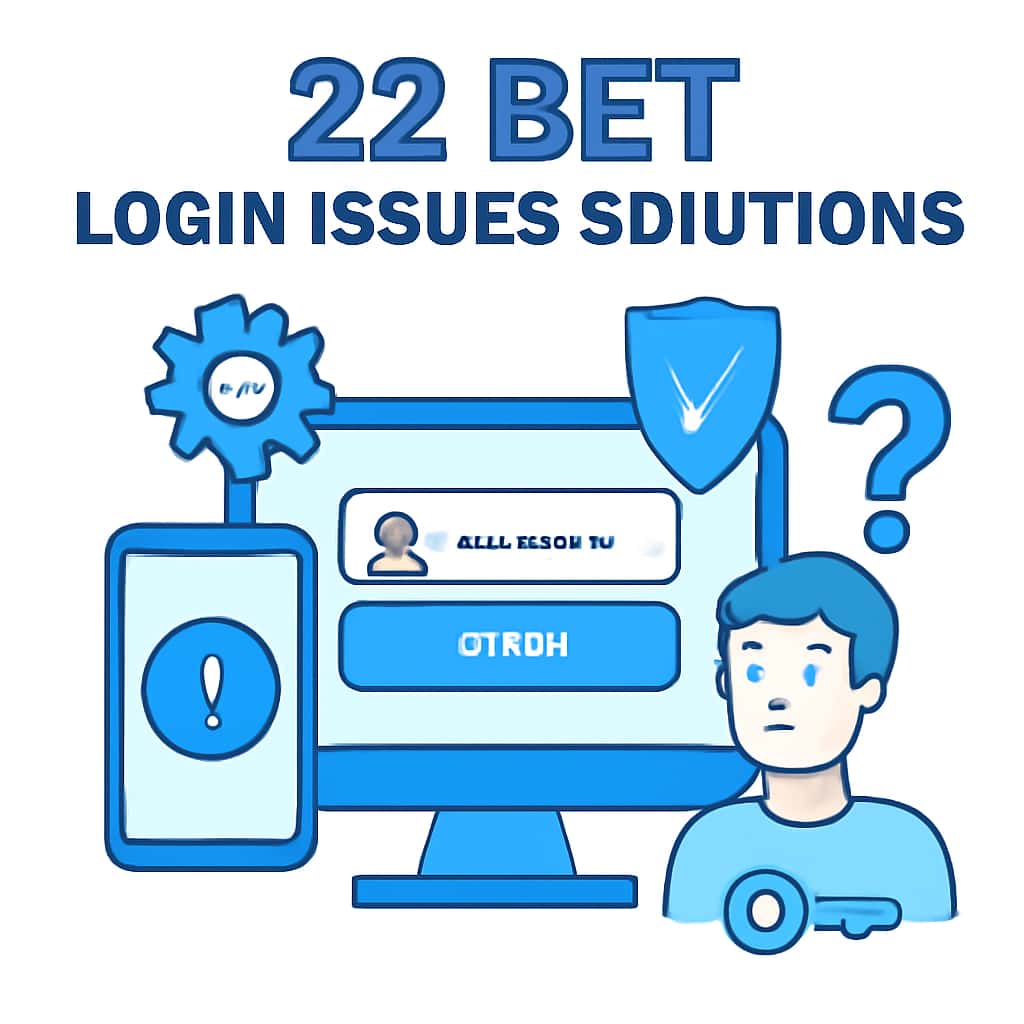 An educational diagram detailing troubleshooting for 22 Bet login issues.