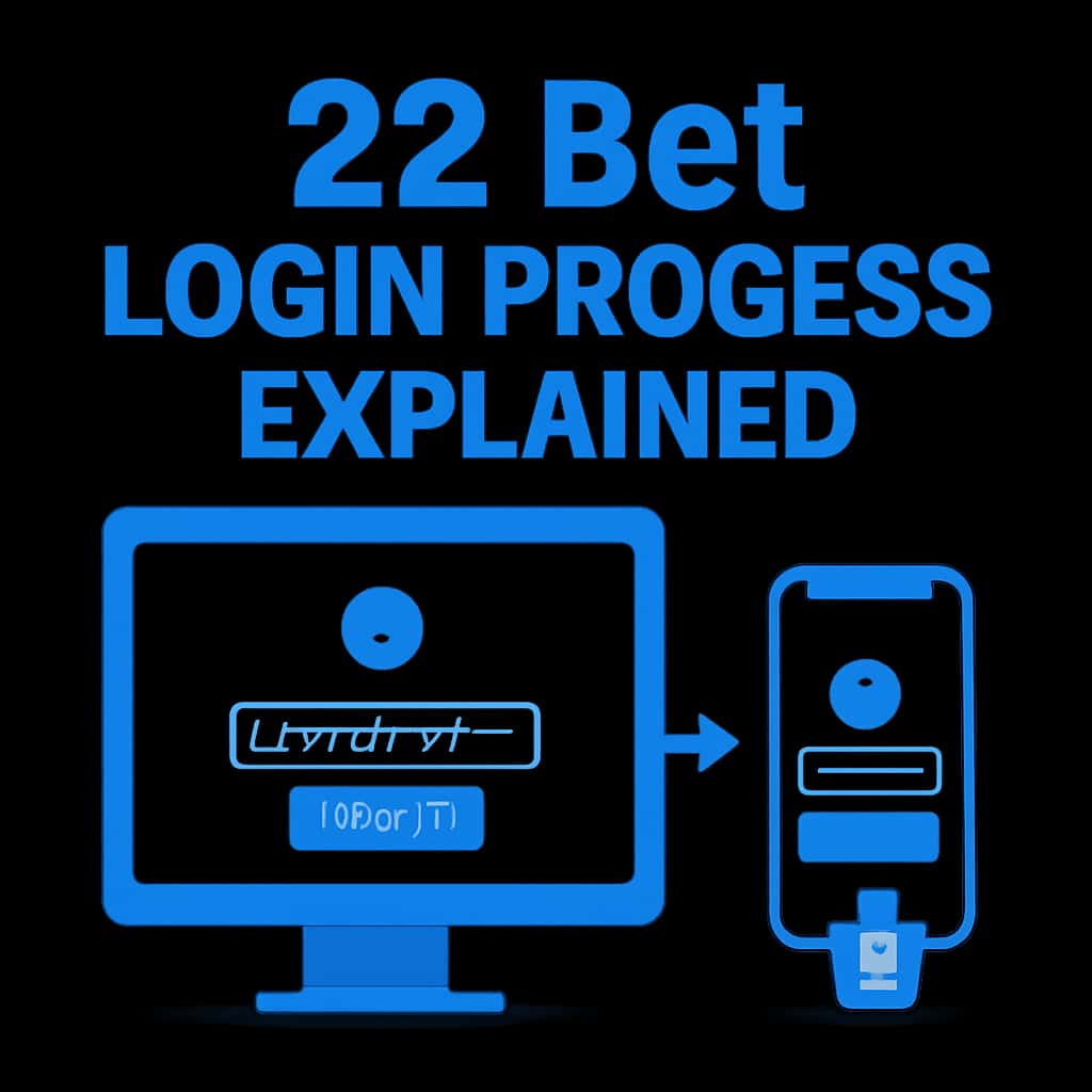 An educational illustration of the 22 Bet login steps.