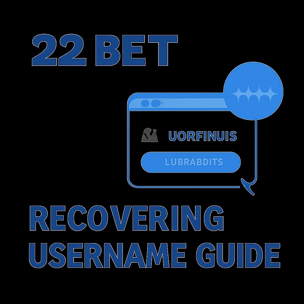 Illustration detailing steps to recover username on 22 Bet.