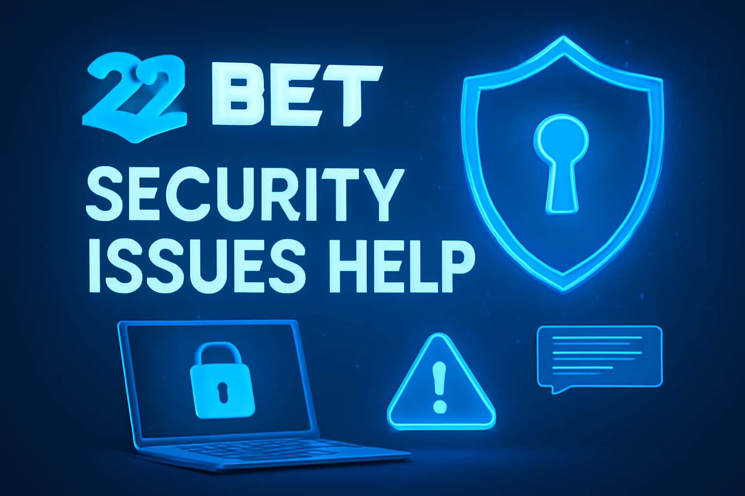 A visual depiction of 22 Bet security issues with prominent text.
