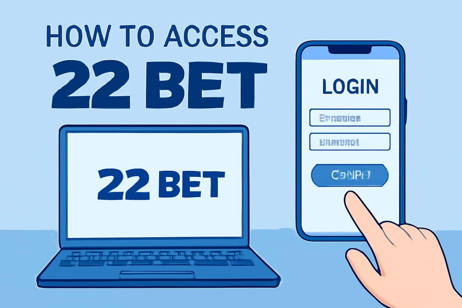 A neutral scene depicting the process of accessing a 22 Bet account.