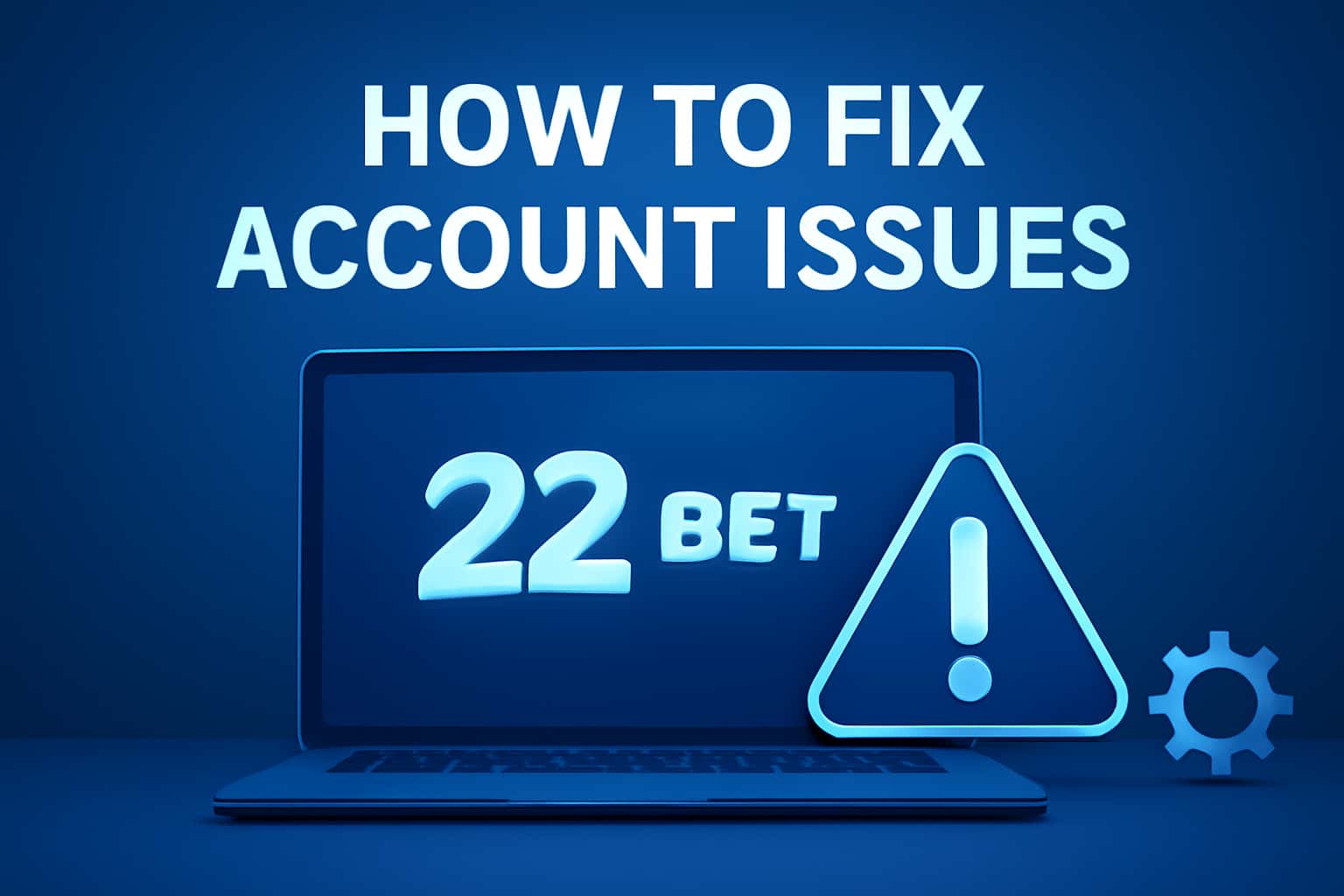 Informative scene about fixing account issues on 22 Bet.
