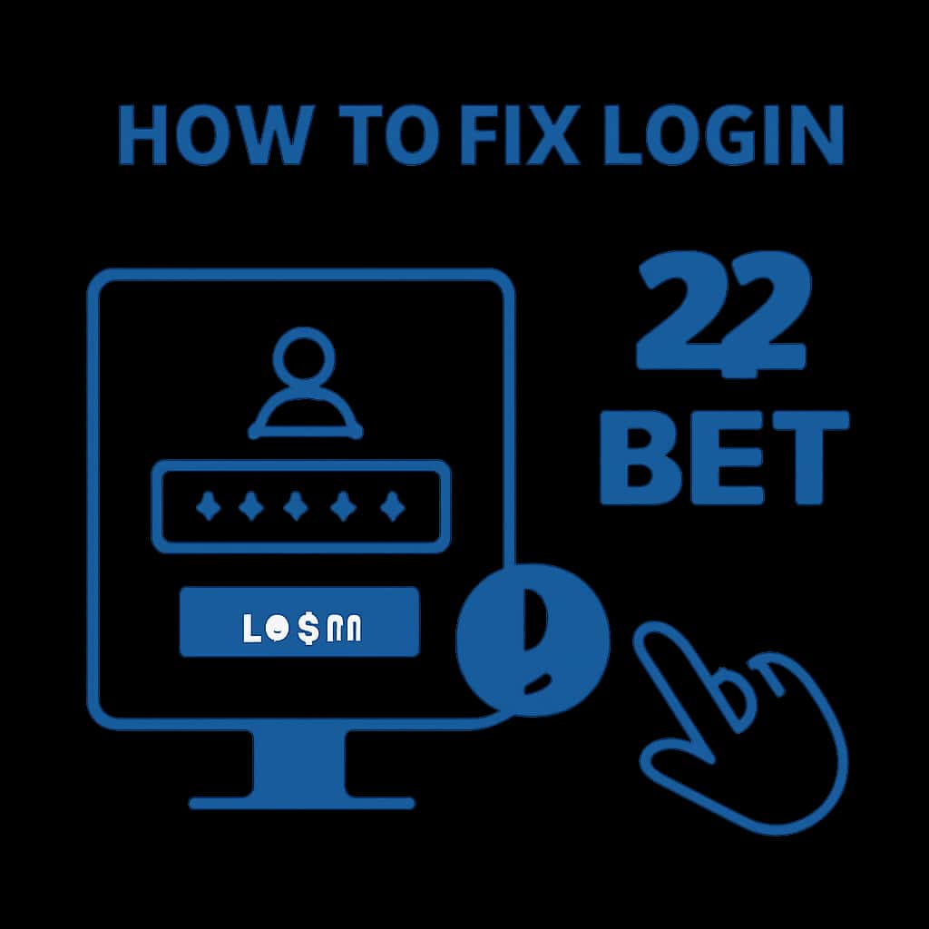 Diagram outlining steps to resolve login issues on 22 Bet.