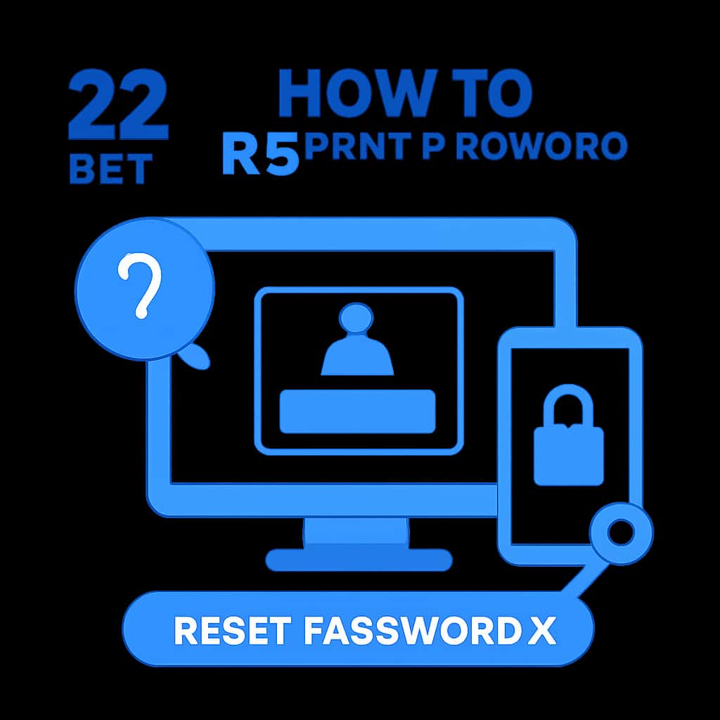 Illustration detailing the steps to recover a 22 Bet password.