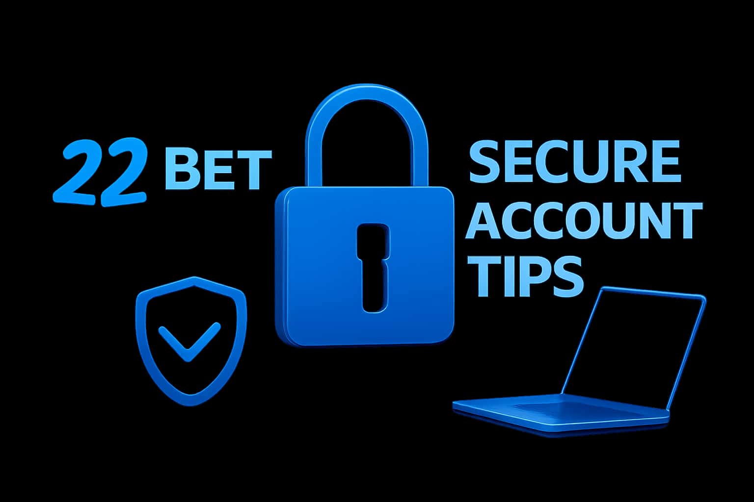 An informative scene featuring the text '22 Bet' and 'Secure Account Tips' in a professional layout.