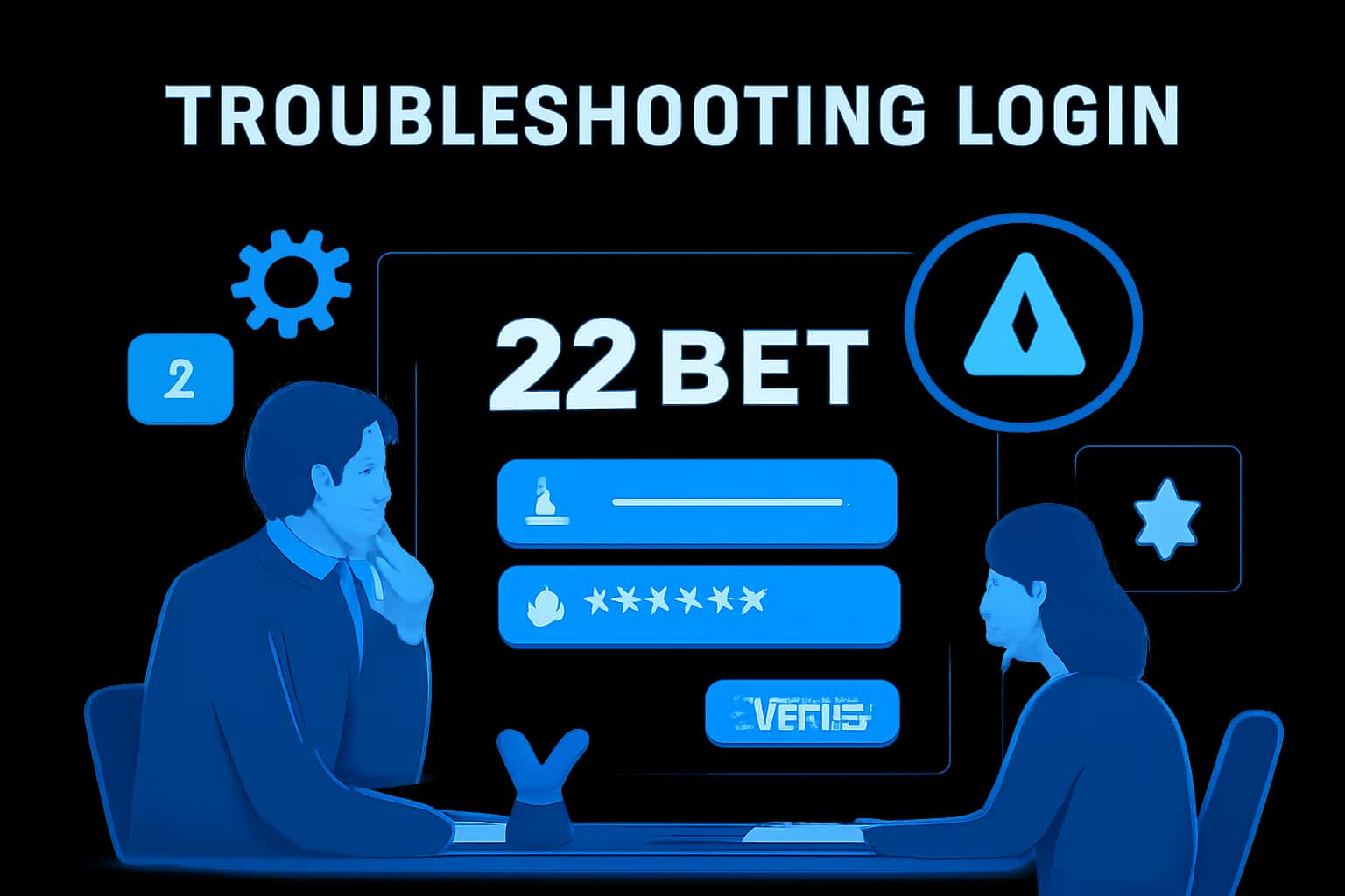 An informative visual representation of troubleshooting login issues for 22 Bet.